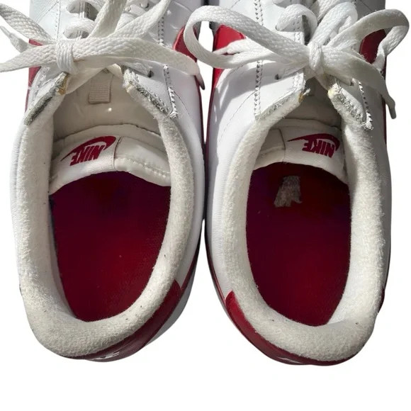 Nike Cortez leather sneakers white red blue swoosh size 10 - Picture 10 of 13